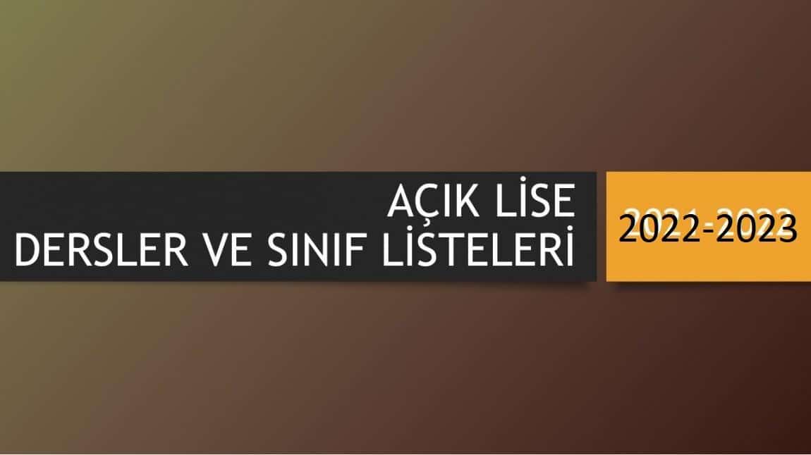 A Ik L Se Dersler Ve Sinif L Steler Mezitli Anadolu Mam Hatip Lisesi